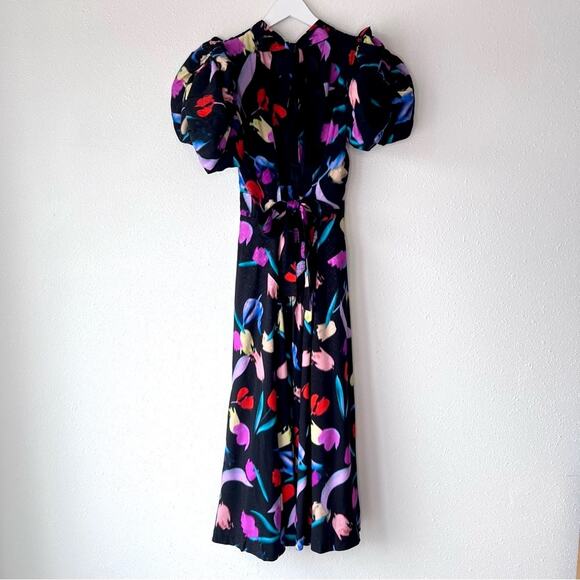 ROTATE BIRGER CHRISTENSEN Noon Floral Print Midi Dress XS Size 2 NWT - Picture 5 of 12